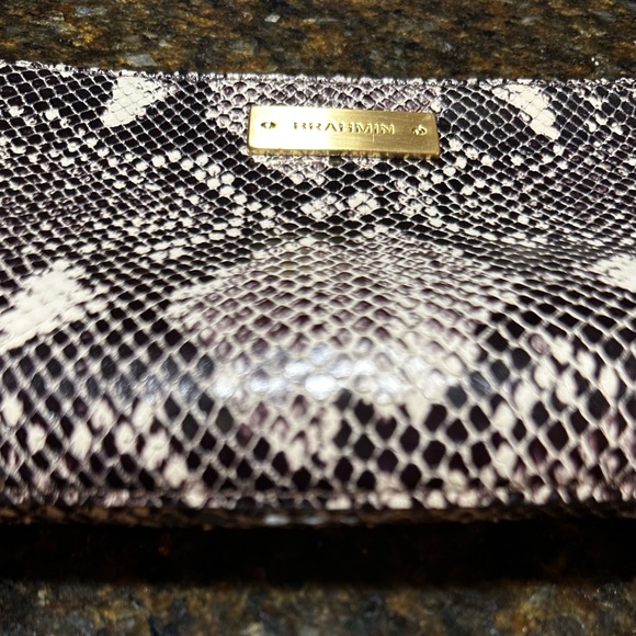 EUC Authentic Vintage Brahmin Python Snakeskin Wristlet Clutch Bag - Picture 7 of 15